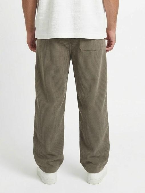 Wide Leg Corduroy Drawstring Pants