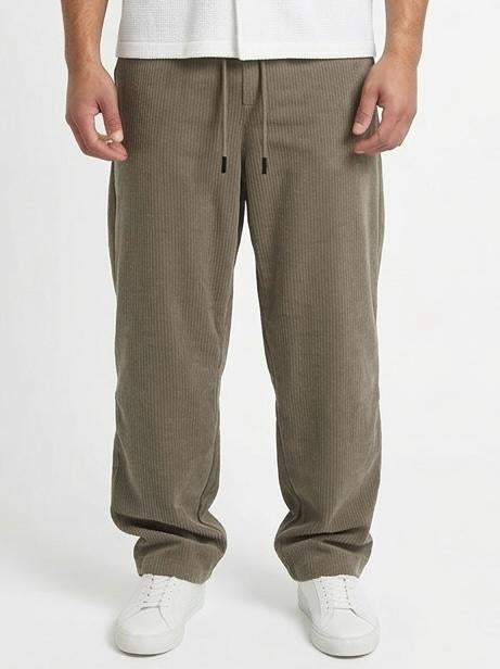 Wide Leg Corduroy Drawstring Pants