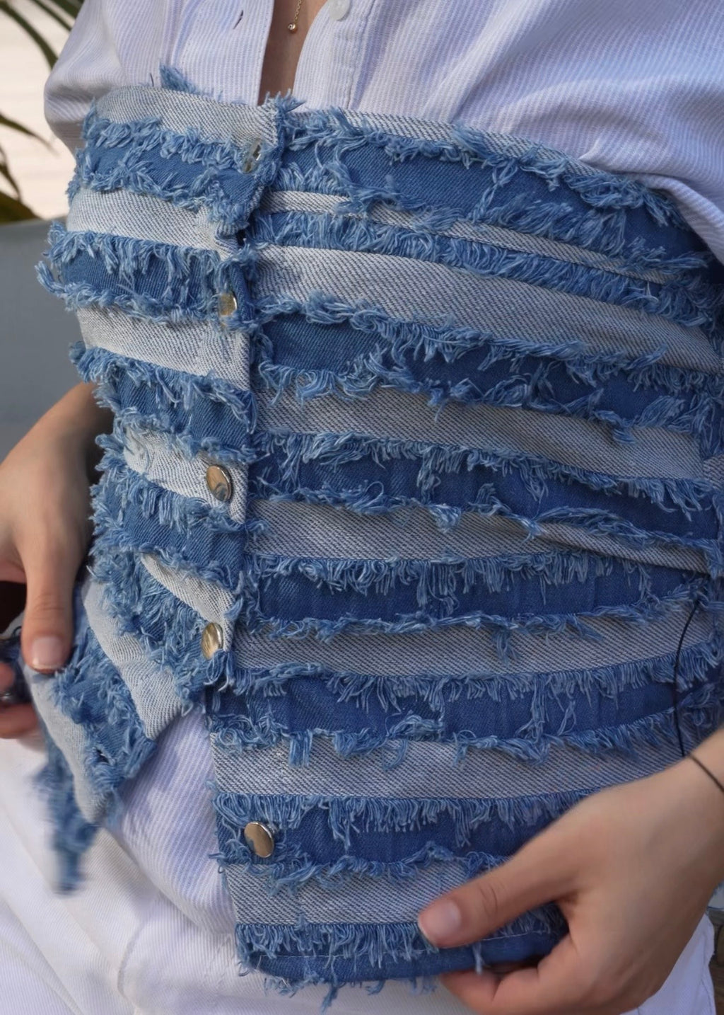 Denim Strapless Top