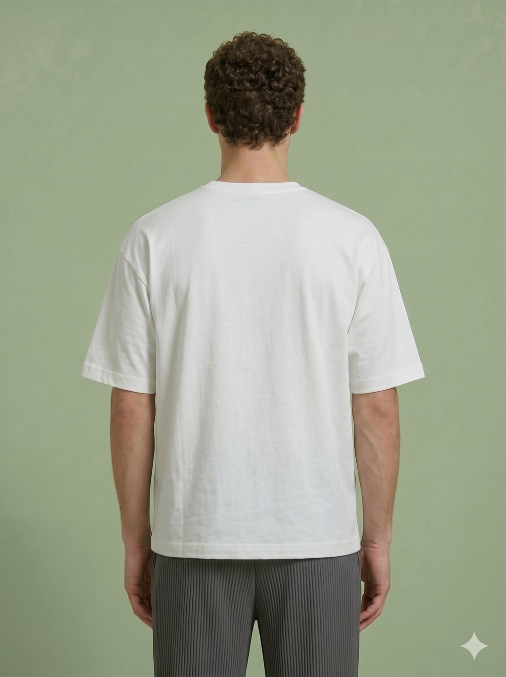 Hilos Apparel white oversized cotton blend t-shirt with crewneck and chest pocket detail.